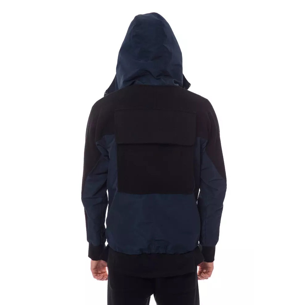 Nicolo Tonetto Schwarze Herrenwolljacke mit Kapuze