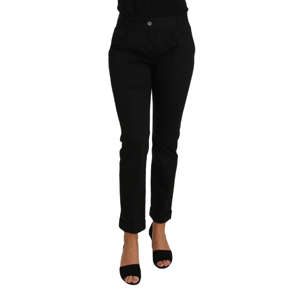Dolce & Gabbana Elegante schwarze Baumwoll-Kleid-Hose