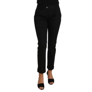 Dolce & Gabbana Elegante schwarze Baumwoll-Kleid-Hose