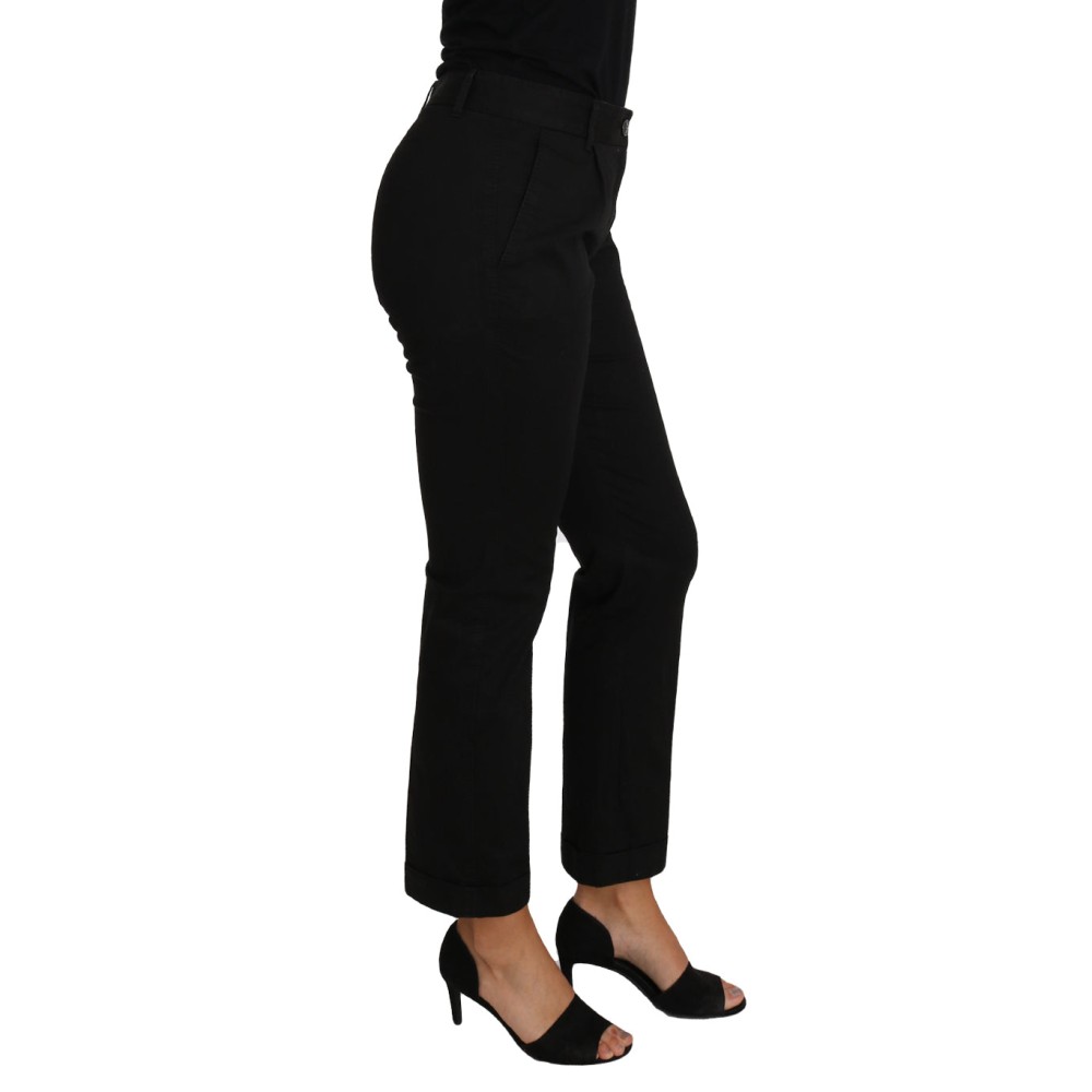 Dolce & Gabbana Elegante schwarze Baumwoll-Kleid-Hose