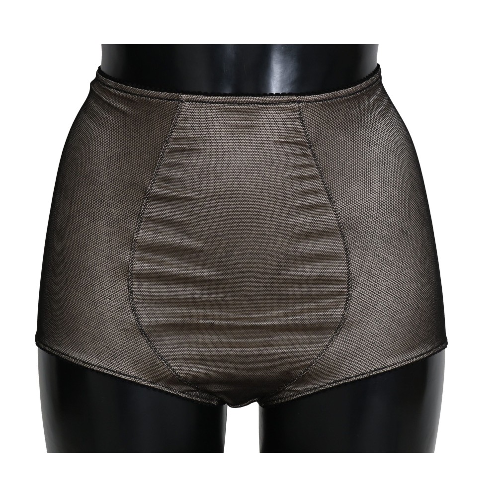 Dolce & Gabbana Beige Schwarz Netz Baumwollmischung Chic Unterwäsche