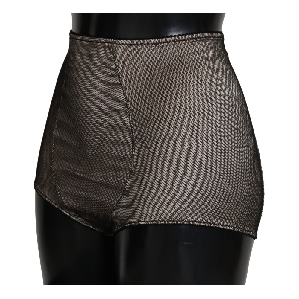 Dolce & Gabbana Beige Schwarz Netz Baumwollmischung Chic Unterwäsche