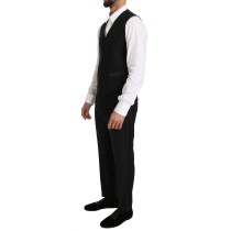Dolce & Gabbana Schlichte Schwarze Slim Fit Weste für formelle Anlässe