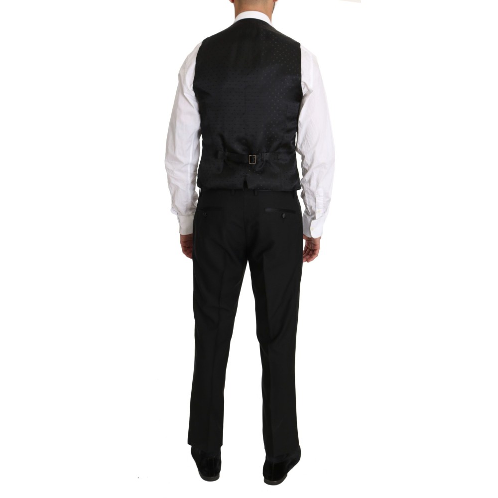 Dolce & Gabbana Schlichte Schwarze Slim Fit Weste für formelle Anlässe