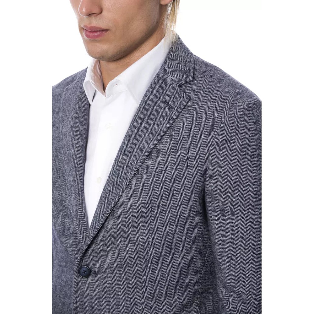 Verri Blauer Wollblazer für Männer