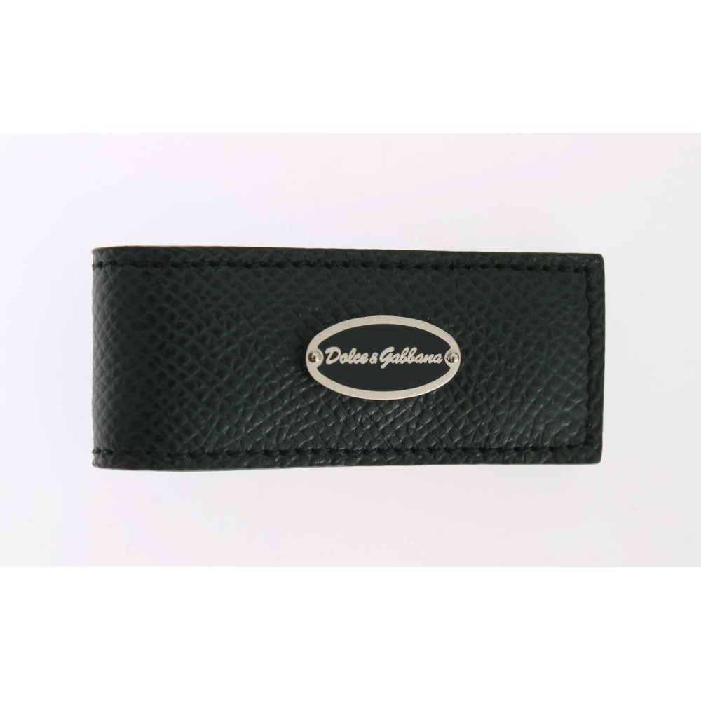 Dolce & Gabbana Elegante Geldklammer aus grünem Leder