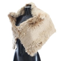 Dolce & Gabbana Elegantes Umhängetuch aus Alpakafell in Beige