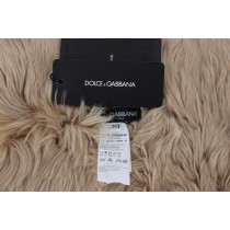 Dolce & Gabbana Elegantes Umhängetuch aus Alpakafell in Beige