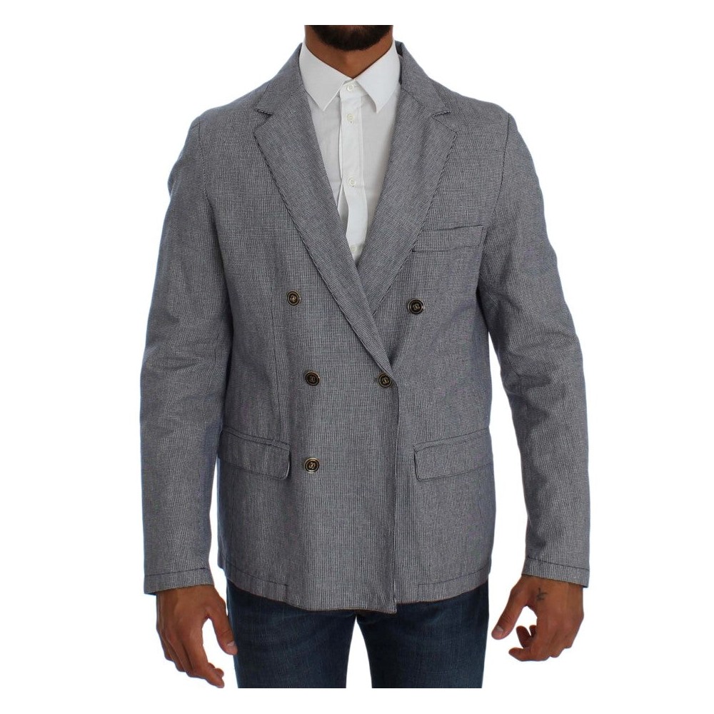 Master Coat Eleganter blauer Blazer im Zweireiherstil