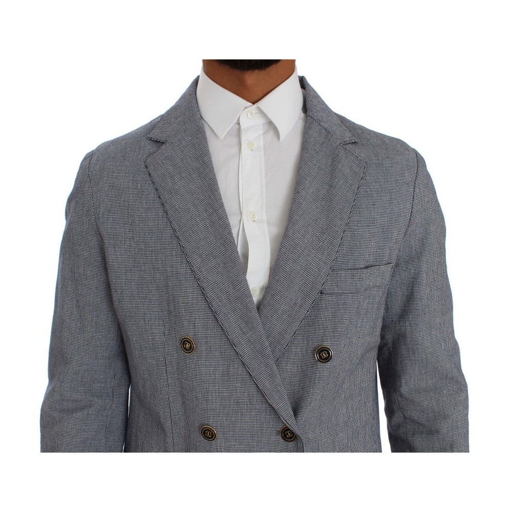 Master Coat Eleganter blauer Blazer im Zweireiherstil