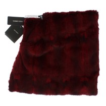 Dolce & Gabbana Luxuriöser Bordeaux Pelz Kapuzenschal Wrap