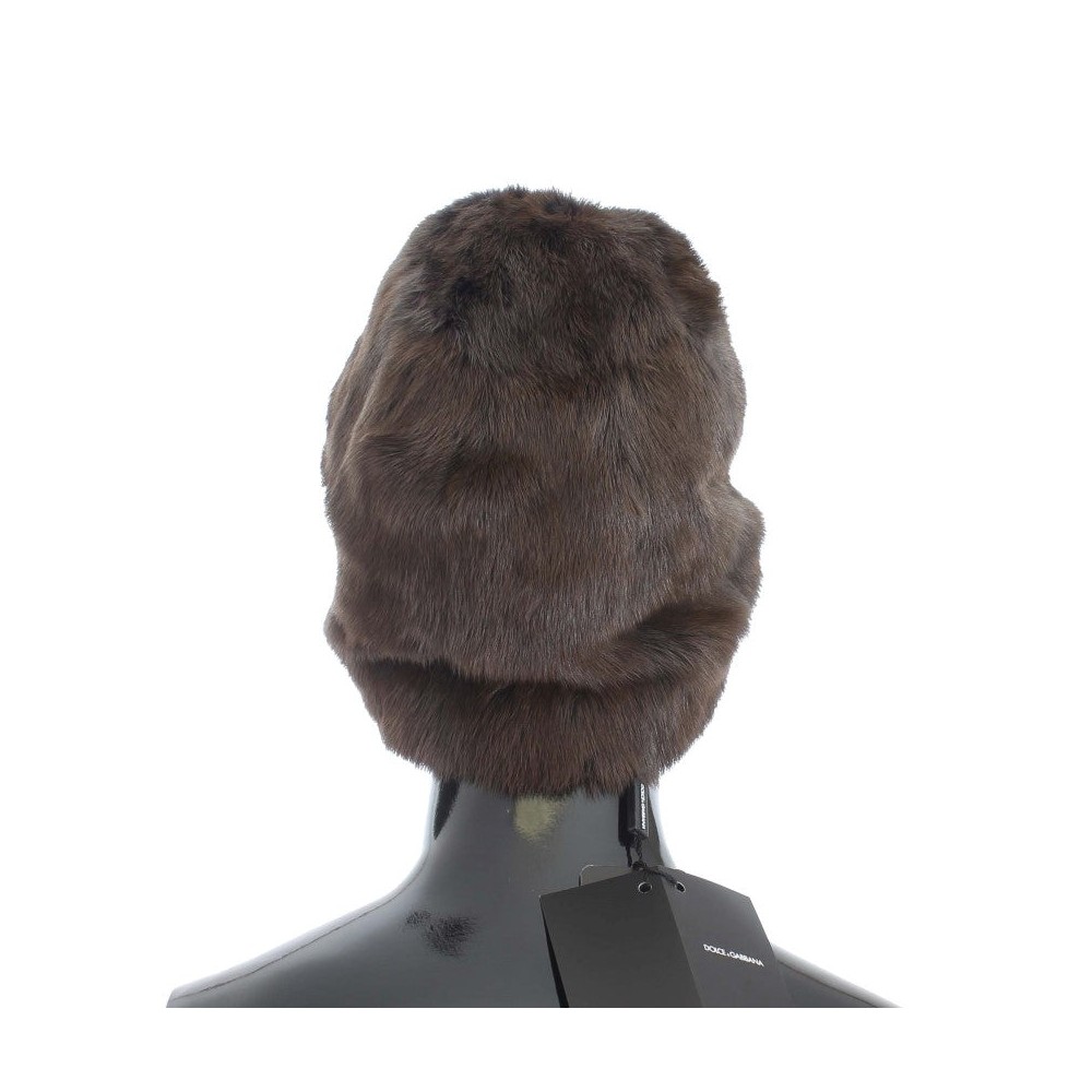 Dolce & Gabbana Luxuriöse braune Wieselpelz-Mütze