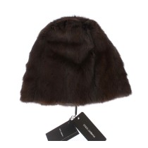 Dolce & Gabbana Luxuriöse braune Wieselpelz-Mütze