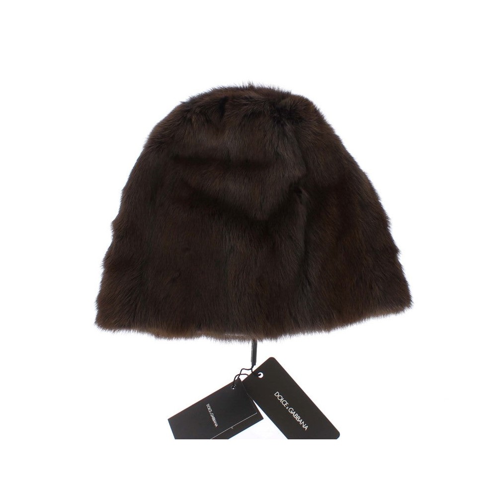 Dolce & Gabbana Luxuriöse braune Wieselpelz-Mütze
