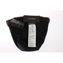 Dolce & Gabbana Luxuriöse braune Wieselpelz-Mütze