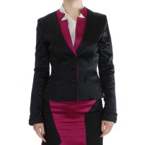 Exte Schicker schwarz-rosa einreihiger Blazer