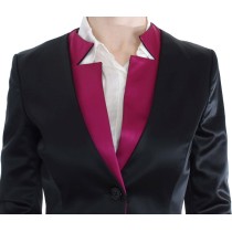 Exte Schicker schwarz-rosa einreihiger Blazer