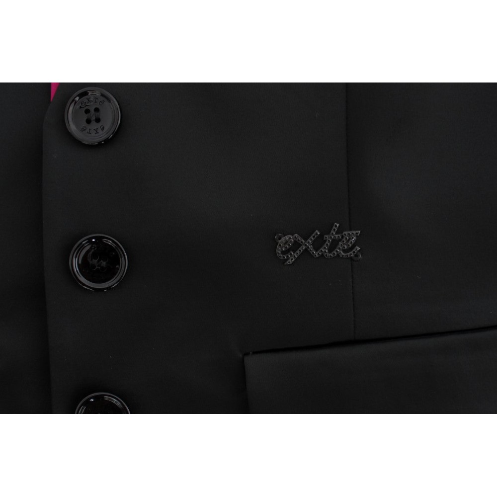 Exte Schicker schwarz-rosa einreihiger Blazer