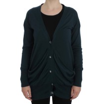 PINK MEMORIES Elegante grüne Strickjacke aus Baumwolle