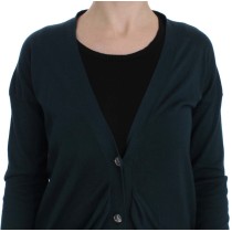 PINK MEMORIES Elegante grüne Strickjacke aus Baumwolle
