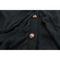 PINK MEMORIES Elegante grüne Strickjacke aus Baumwolle