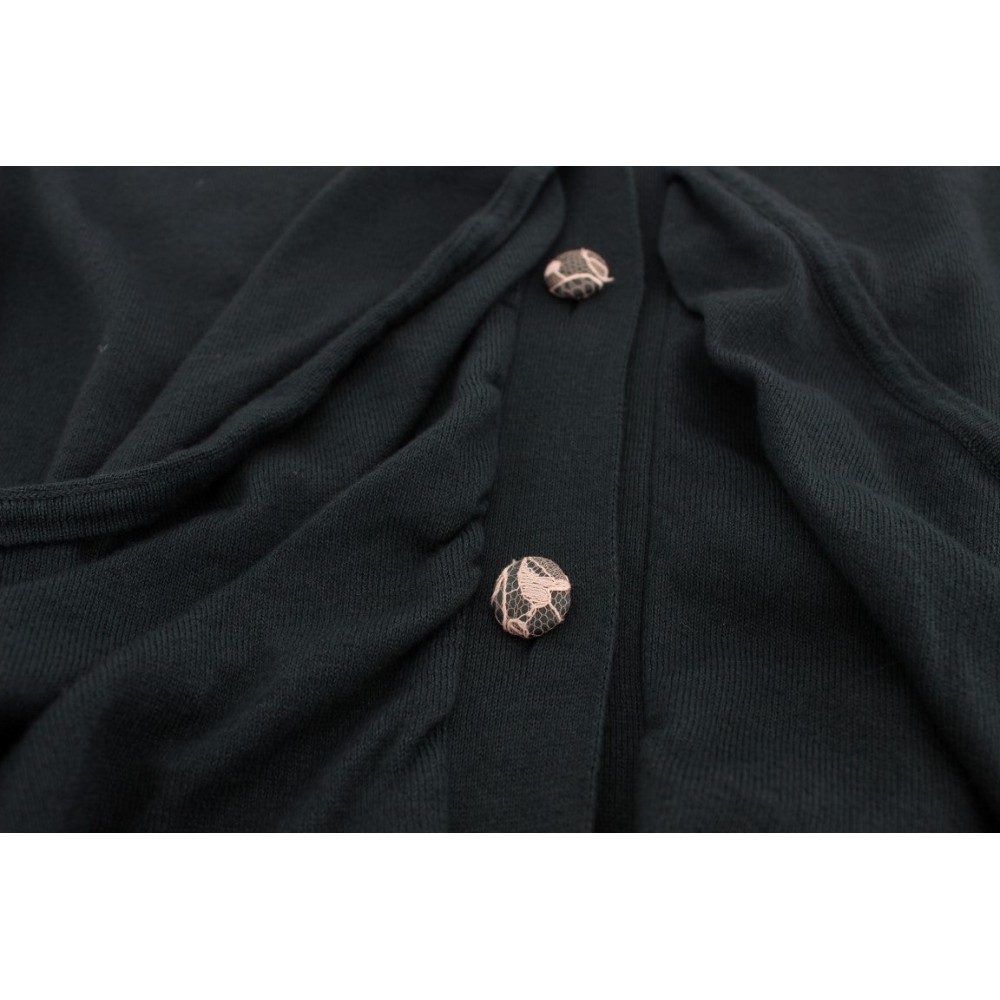 PINK MEMORIES Elegante grüne Strickjacke aus Baumwolle