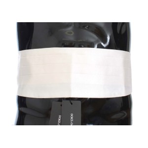 Dolce & Gabbana Eleganter weißer Seidenkummerbund