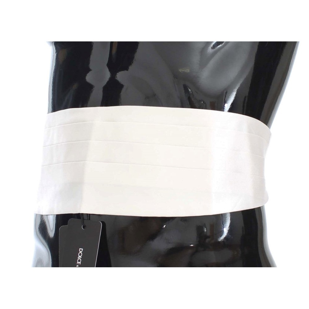 Dolce & Gabbana Eleganter weißer Seidenkummerbund