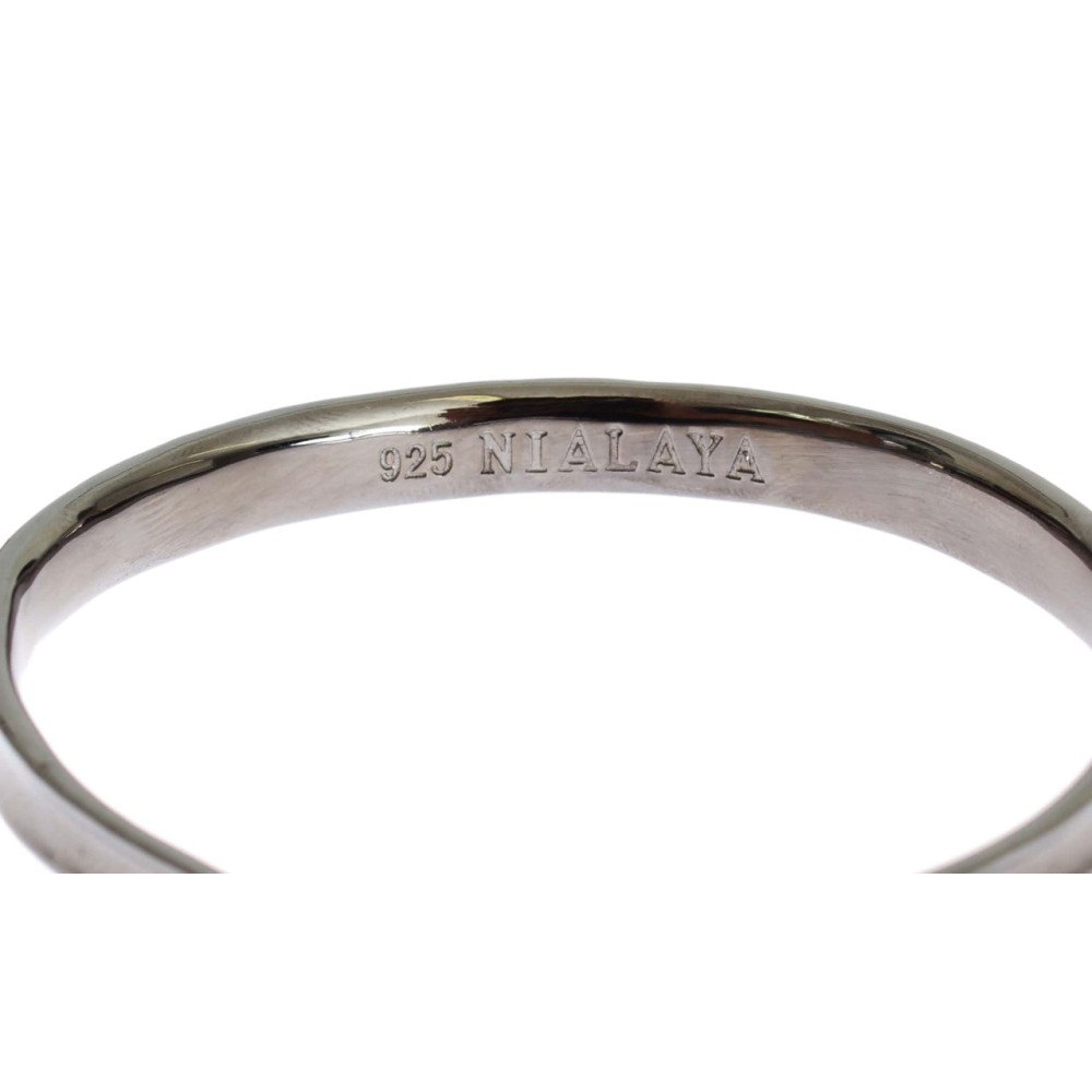 Nialaya Eleganter Rhodium-Silber-Armreif