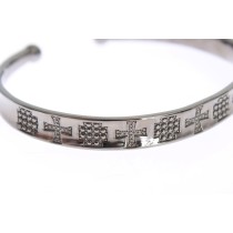 Nialaya Eleganter Rhodium-Silber-Armreif