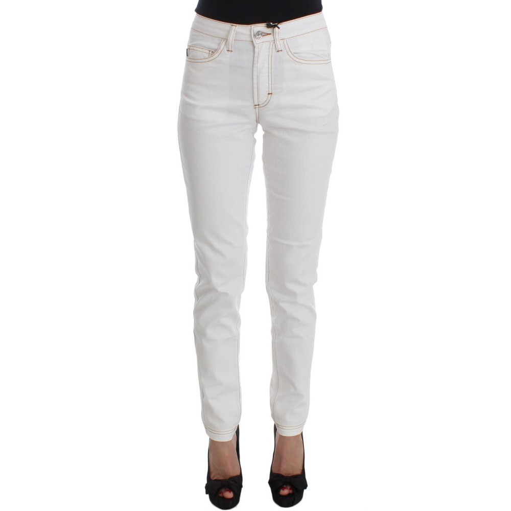 Cavalli Schicke weiße Slim Fit Denim