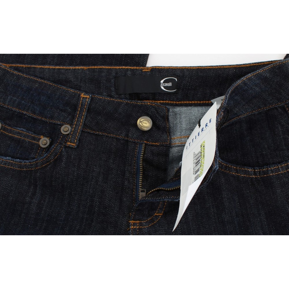 Cavalli Schicke blaue Straight Fit Designer Jeans