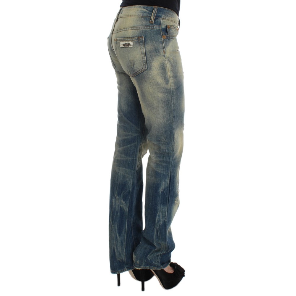 Cavalli Elegante schlanke Bootcut-Jeans in Blau