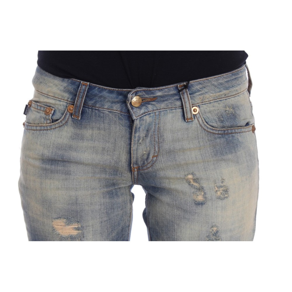Cavalli Elegante schlanke Bootcut-Jeans in Blau