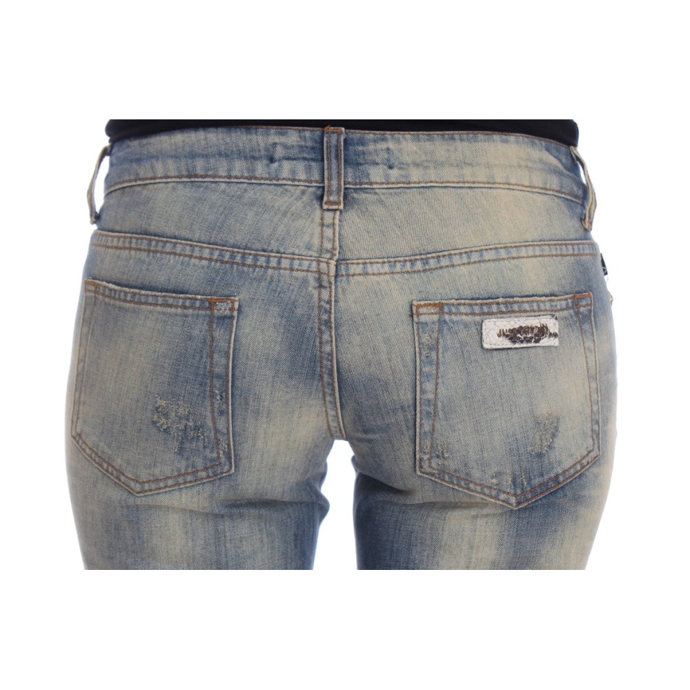 Cavalli Elegante schlanke Bootcut-Jeans in Blau