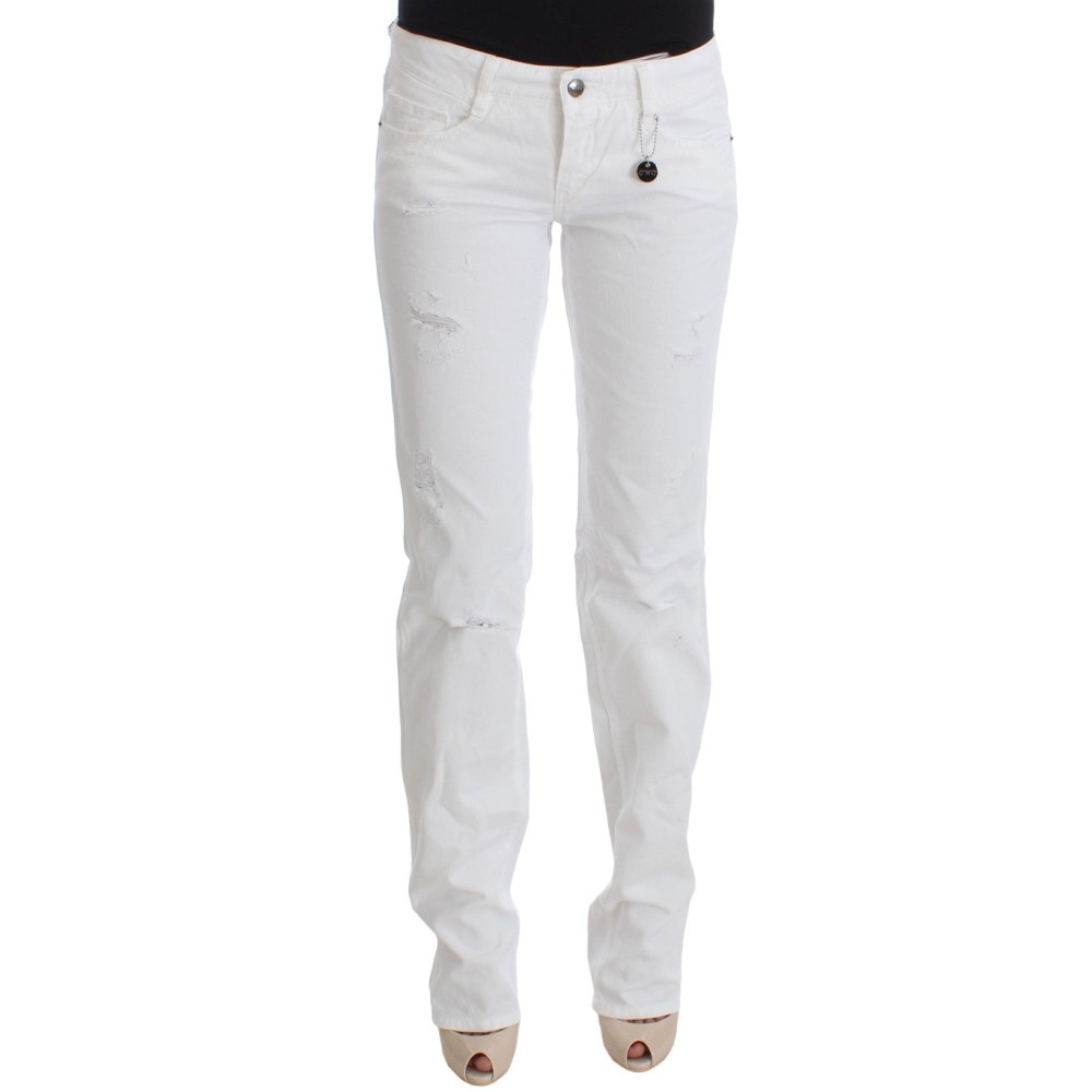 Costume National Schicke Slim Fit Jeans aus weißer Baumwolle