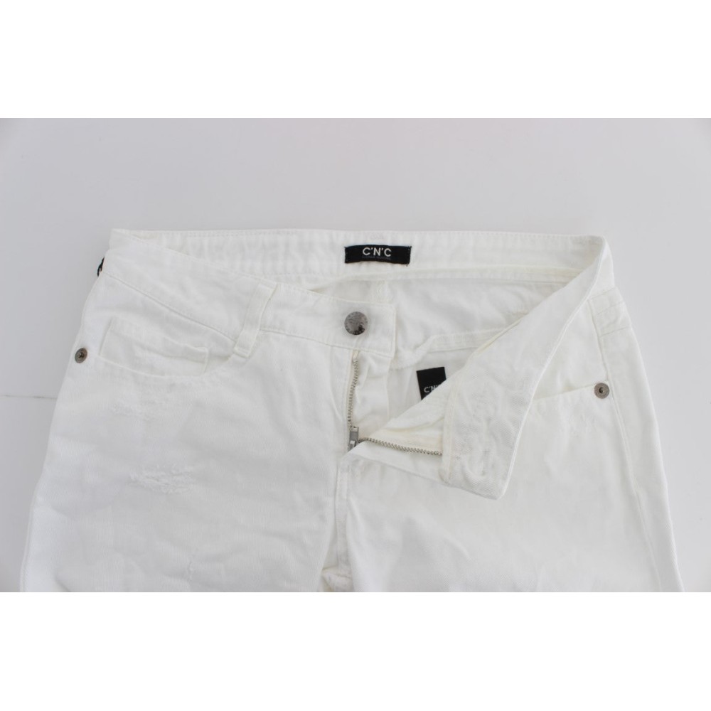 Costume National Schicke Slim Fit Jeans aus weißer Baumwolle
