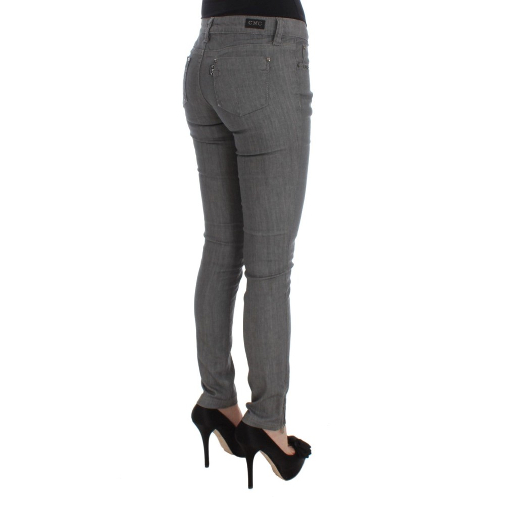 Costume National Schicke graue Slim-Fit Designer Jeans