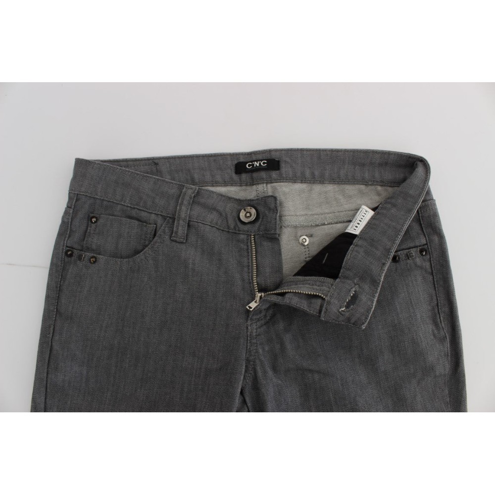 Costume National Schicke graue Slim-Fit Designer Jeans