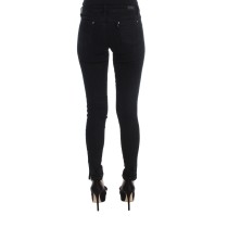 Costume National Glatte schwarze Slim Fit Designer Jeans