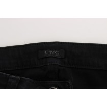 Costume National Glatte schwarze Slim Fit Designer Jeans