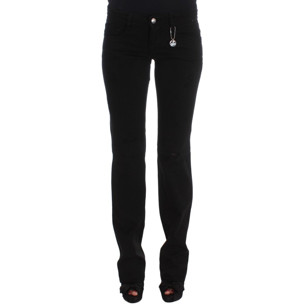Costume National Schicke schwarze Slim Fit Jeans mit Reißverschluss aus Baumwolle