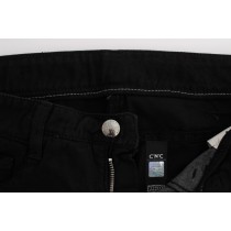 Costume National Schicke schwarze Slim Fit Jeans mit Reißverschluss aus Baumwolle