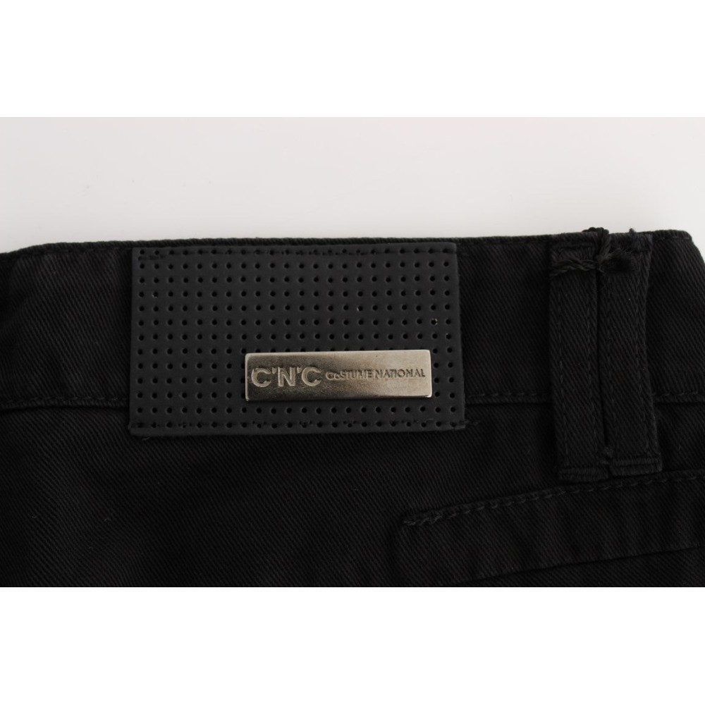 Costume National Schicke schwarze Slim Fit Jeans mit Reißverschluss aus Baumwolle