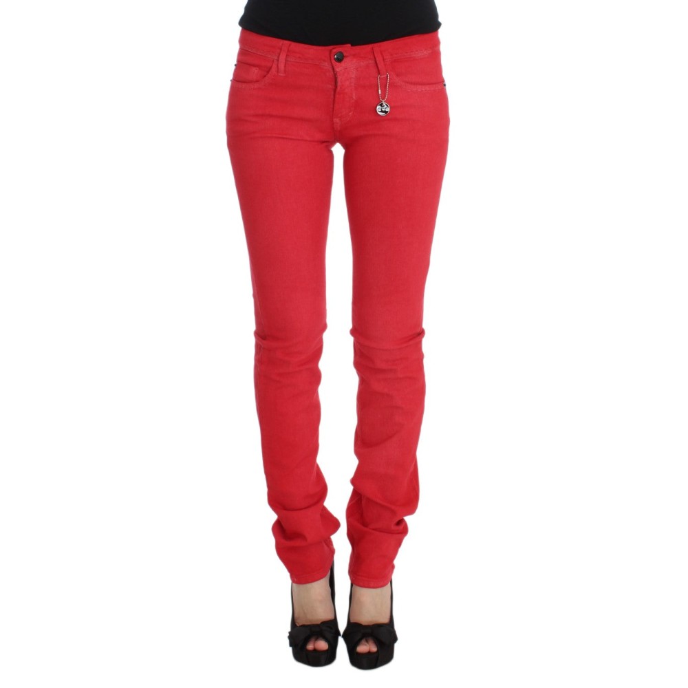 Costume National Schicke rote Slim Fit Jeans