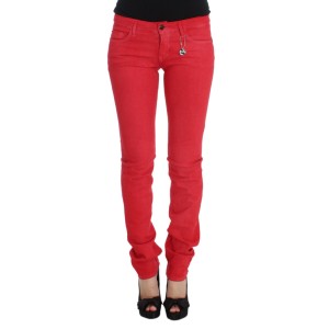 Costume National Schicke rote Slim Fit Jeans