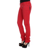 Costume National Schicke rote Slim Fit Jeans
