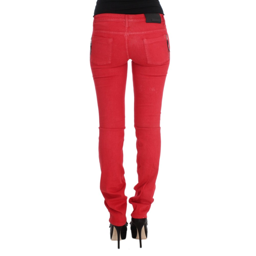 Costume National Schicke rote Slim Fit Jeans