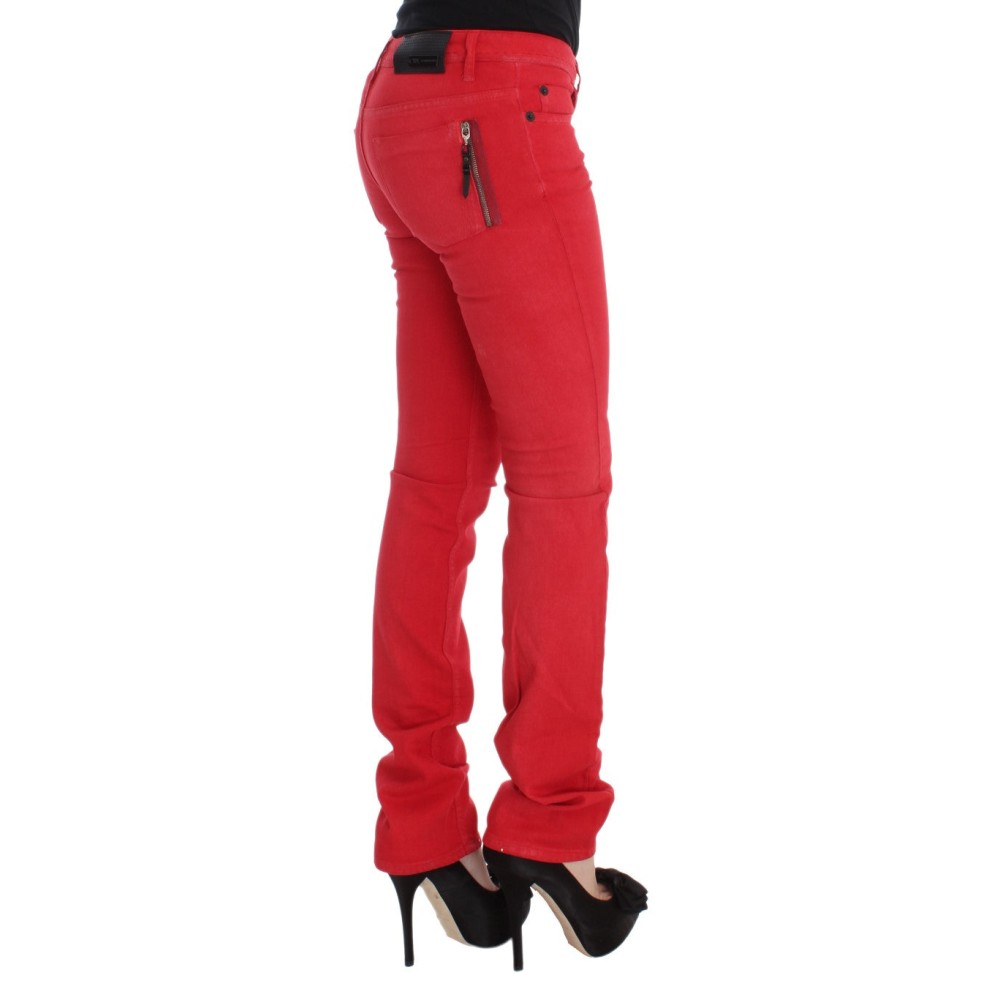 Costume National Schicke rote Slim Fit Jeans