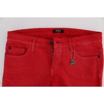 Costume National Schicke rote Slim Fit Jeans